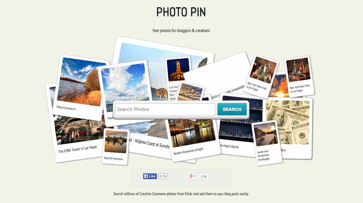 Screenshot of Photopin.com