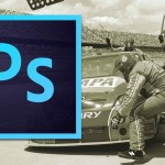 Photoshop logo on a photo of pit crew