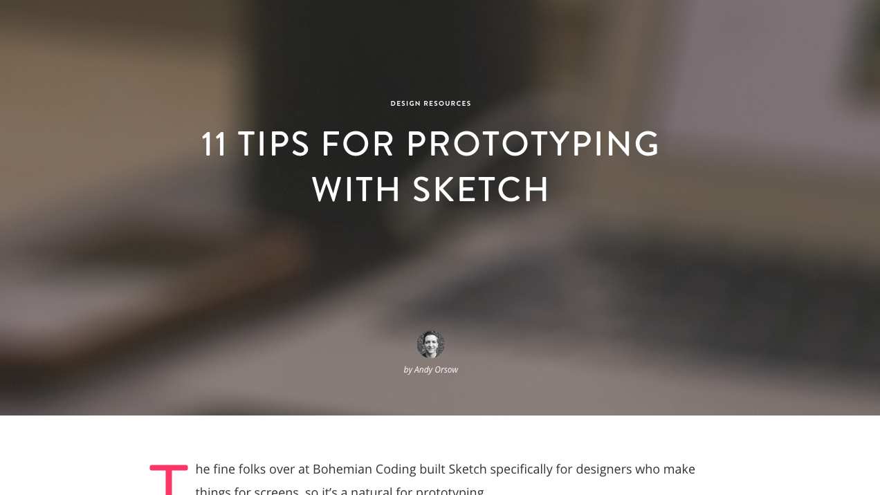 Screenshot of 11 Tips for Prototyping with Sketch blogpost