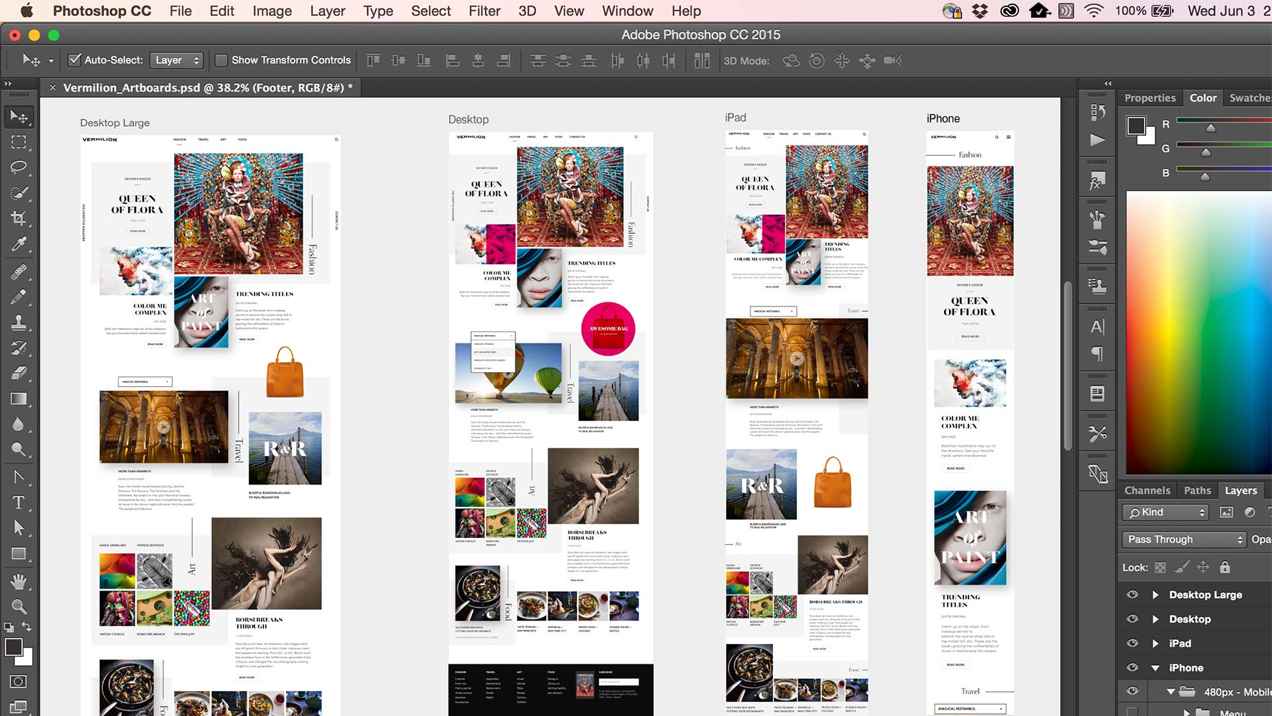 Photoshop artboards preview